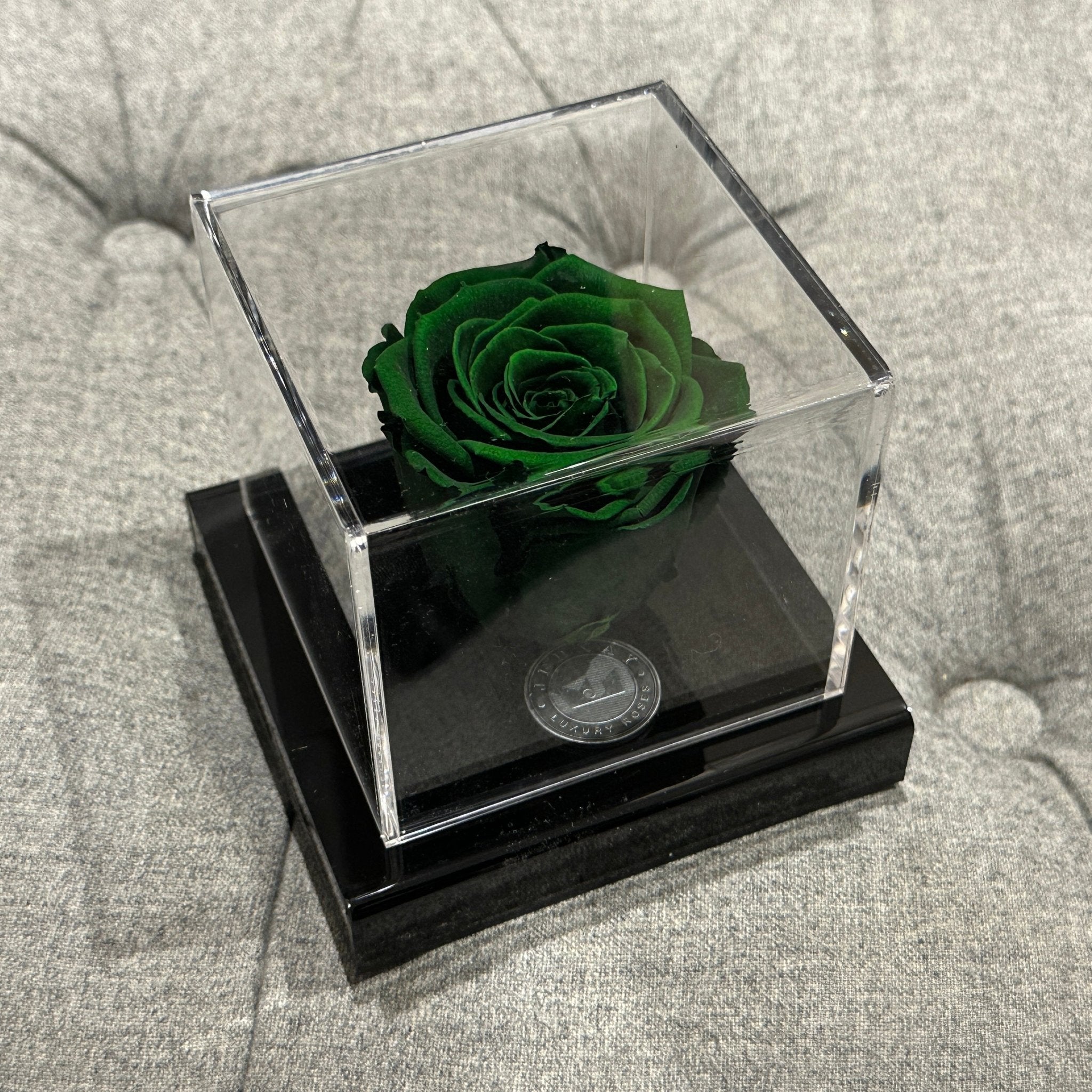 The Clarity Deluxe | Forest Green Eternal Rose - Jednay Roses