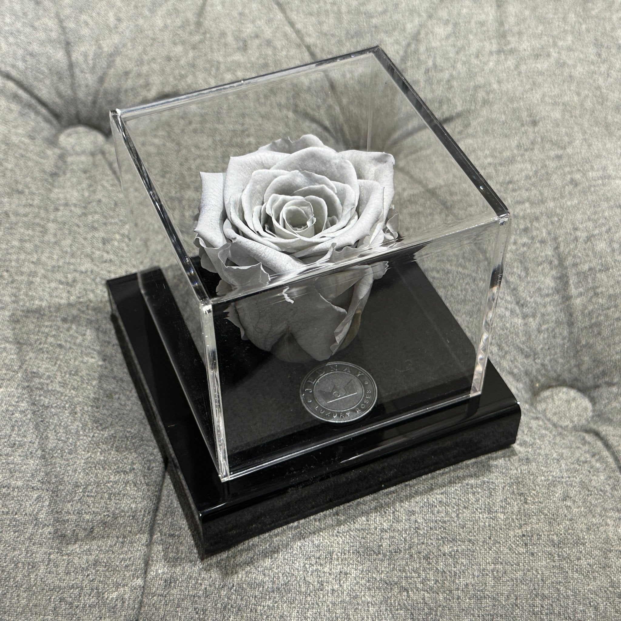 The Clarity Deluxe | Graceful Grey Eternal Rose - Jednay Roses