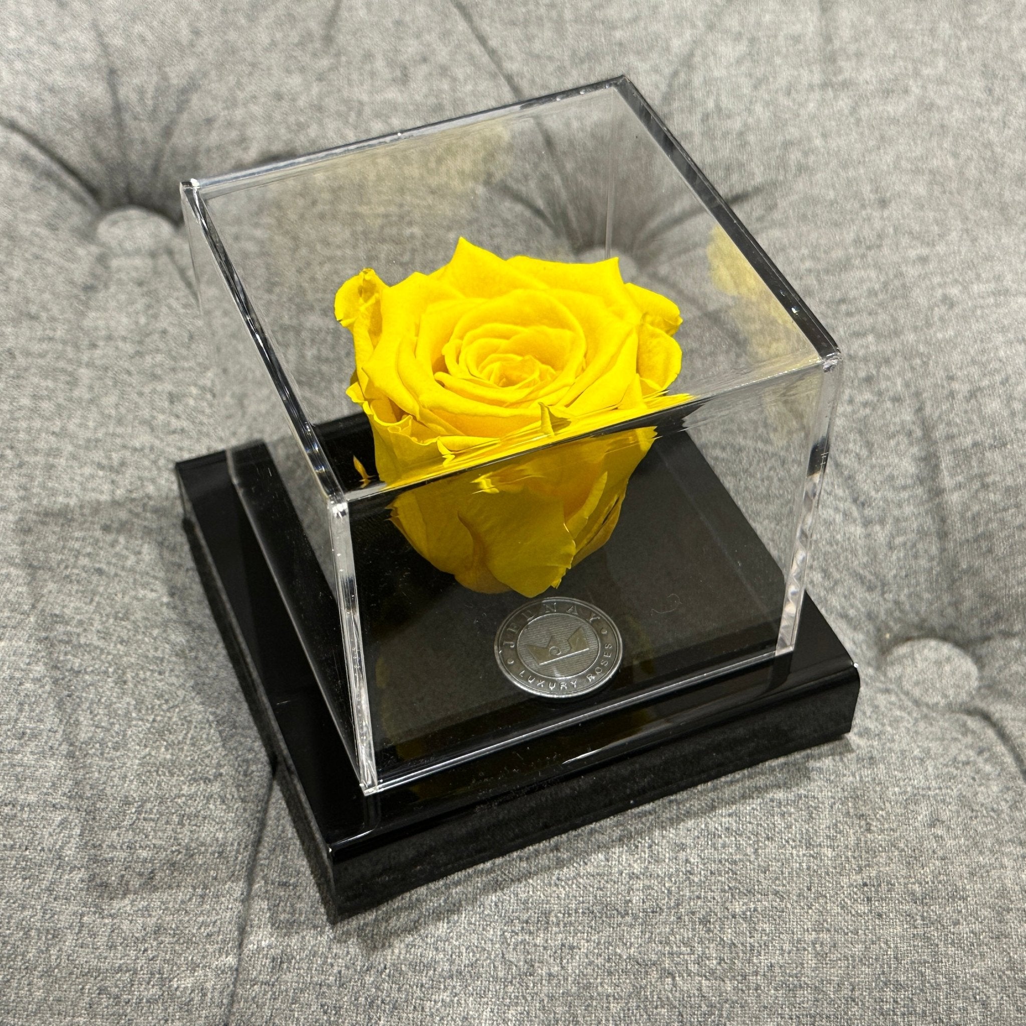 The Clarity Deluxe Sunshine Yellow Eternal Rose - Jednay Roses