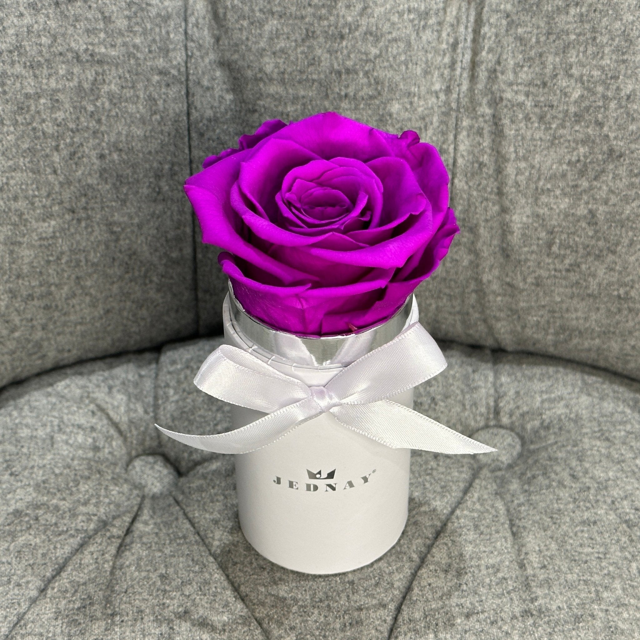 The Uno - Purple Rain Eternal Rose - Classic White Box - Jednay Roses