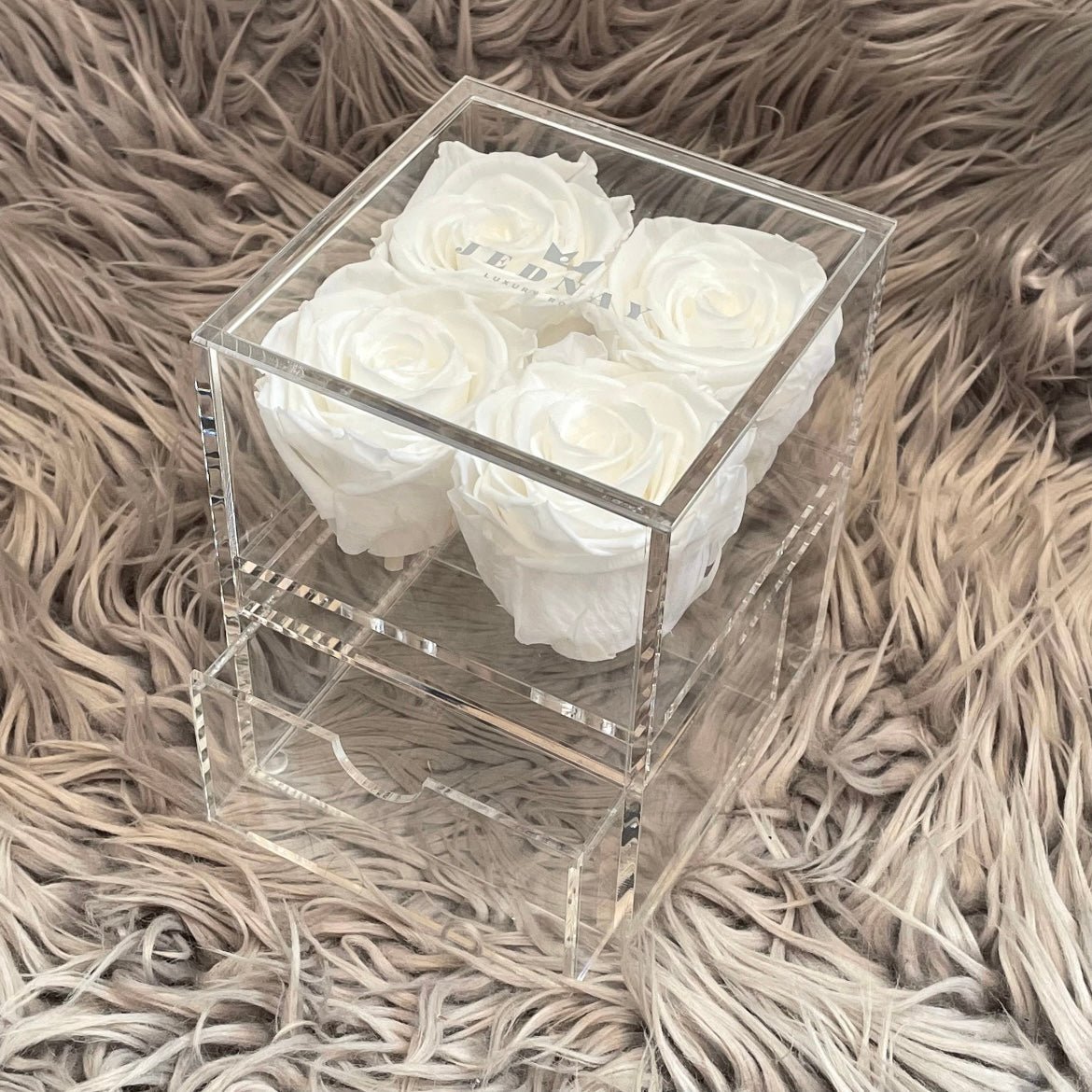 The Clarity Four vanity box - 4 Infinity Roses - Jednay Ltd