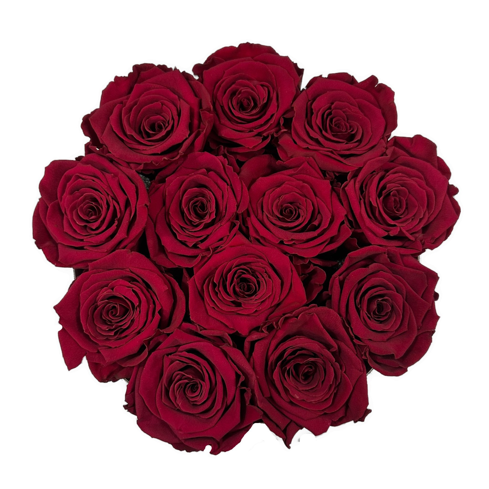 Large Classic White Forever Rose Box - Red Red Wine Eternal Roses - Jednay Roses