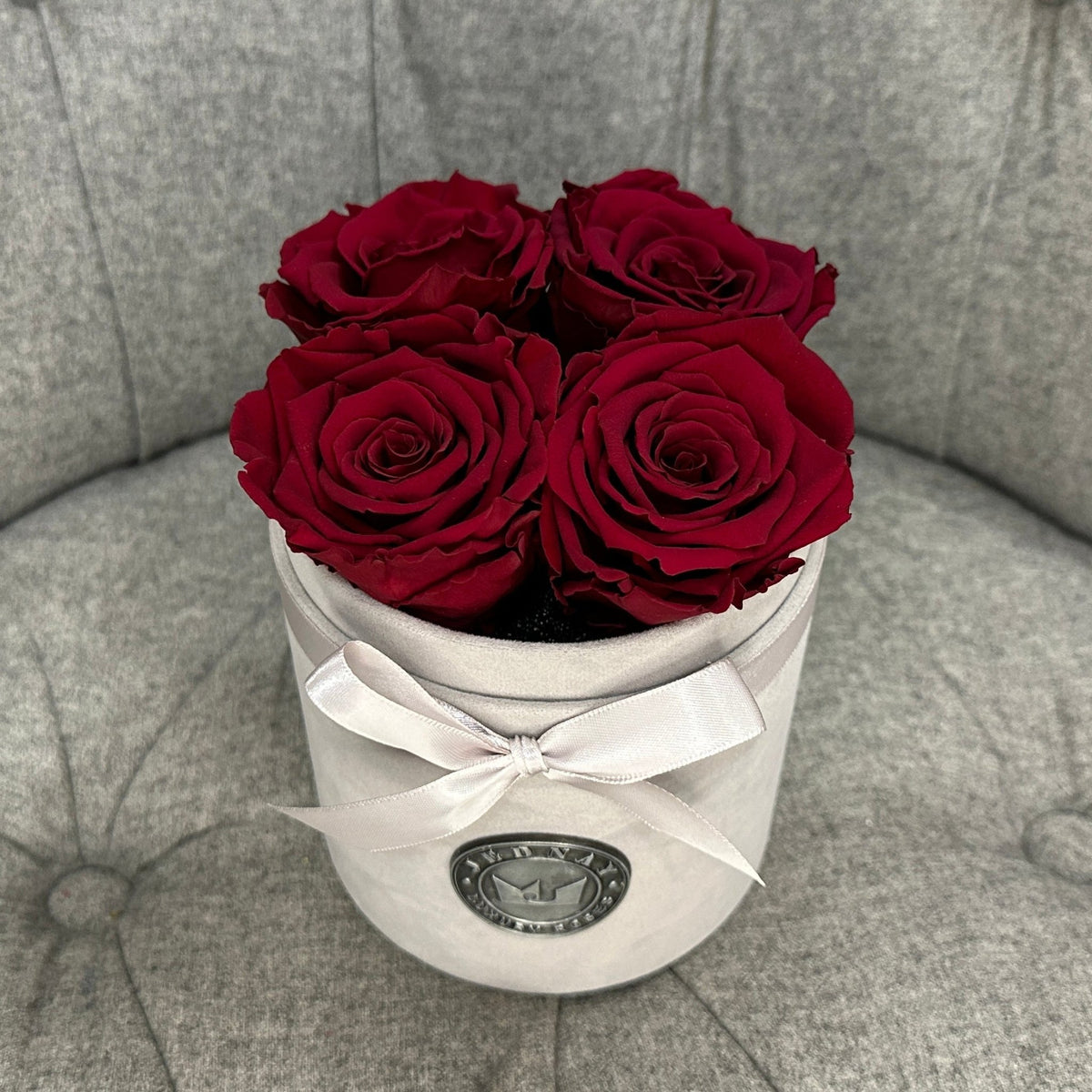 Forever Roses In Box Dark Red Eternal Roses | Small White Forever Rose Box By Jednay
