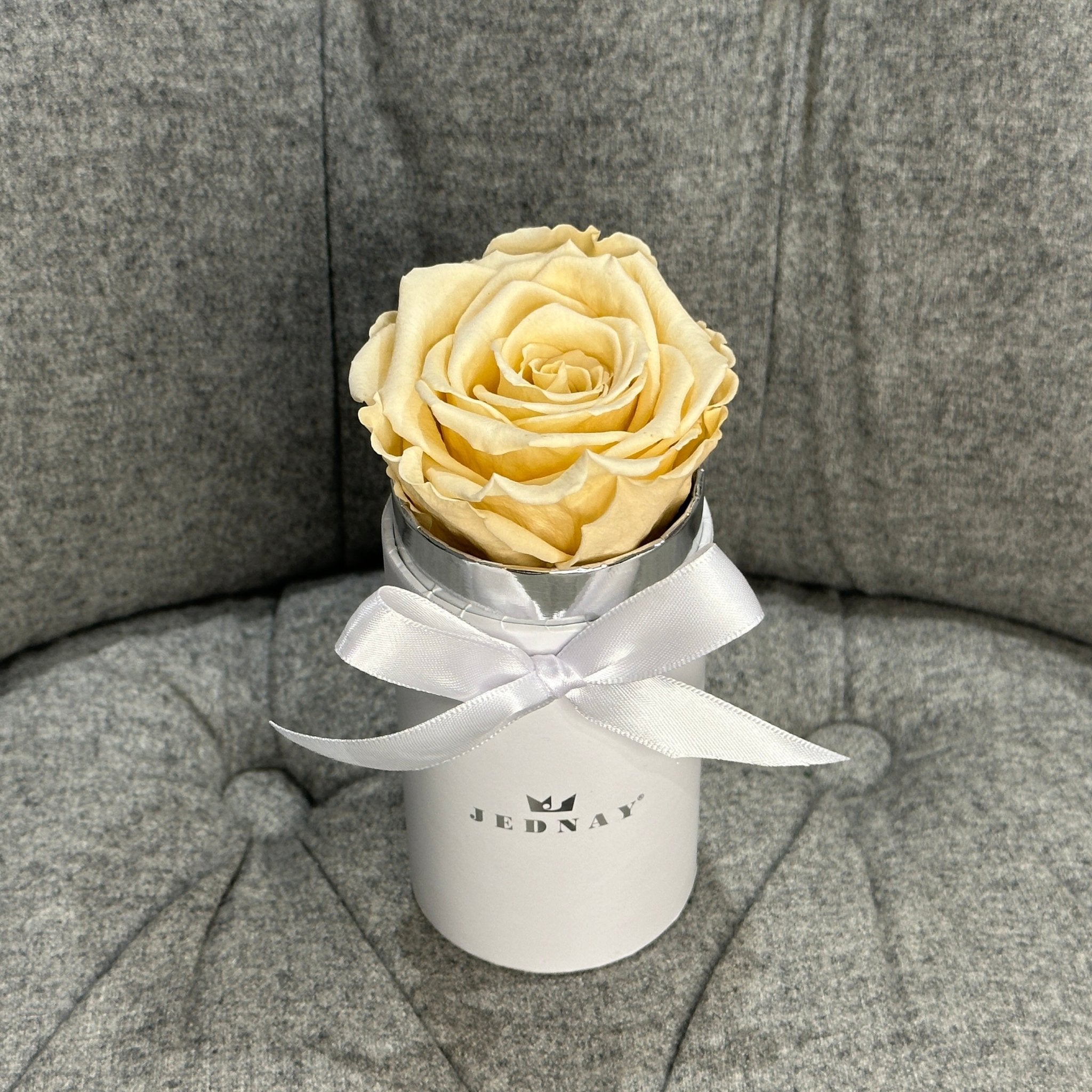 The Uno - Champagne Eternal Rose - Classic White Box - Jednay Roses