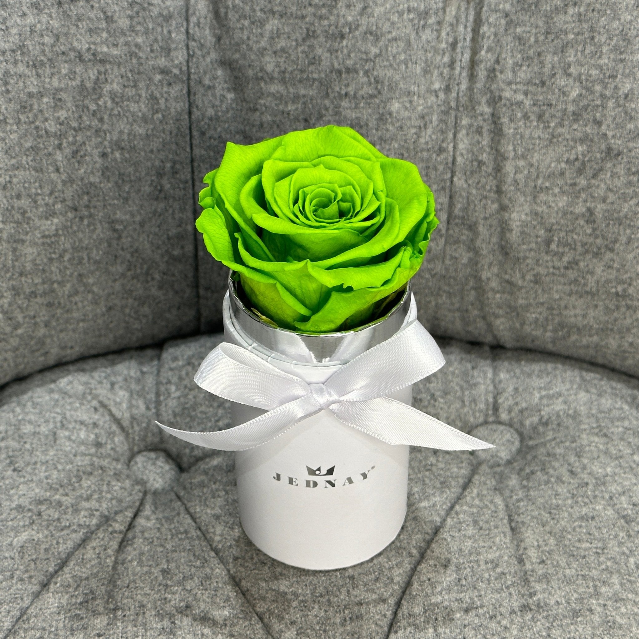 The Uno - Limeade Eternal Rose - Classic White Box - Jednay Roses