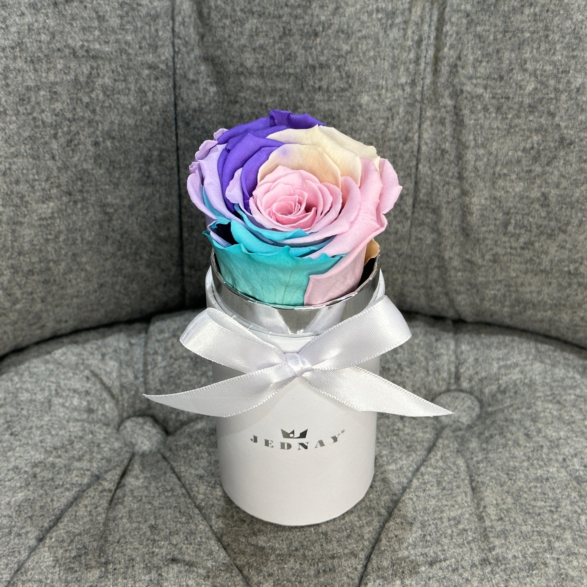 The Uno - Over The Rainbow Eternal Rose - Classic White Box - Jednay Roses