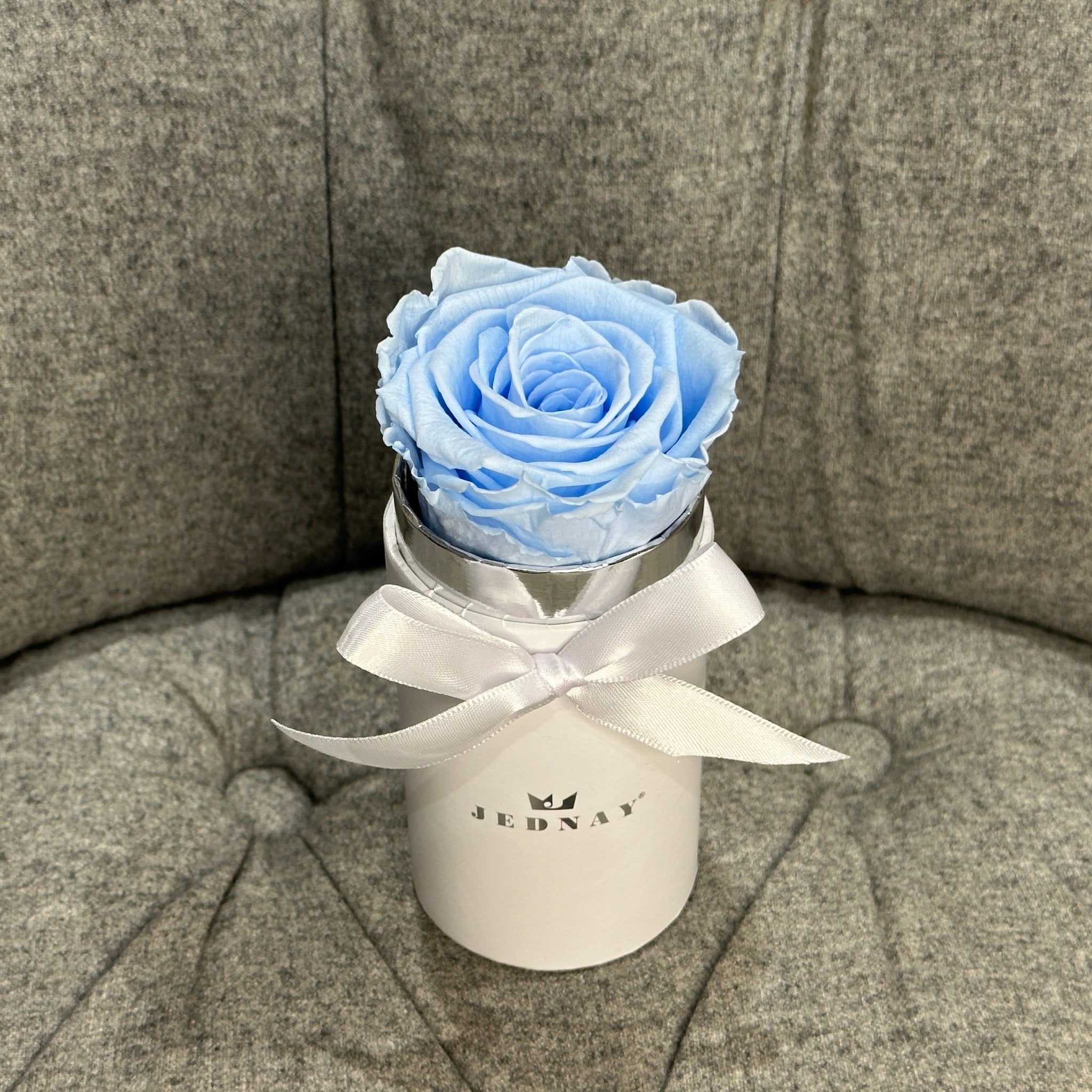 The Uno - Sky Blue Eternal Rose - Classic White Box - Jednay Roses