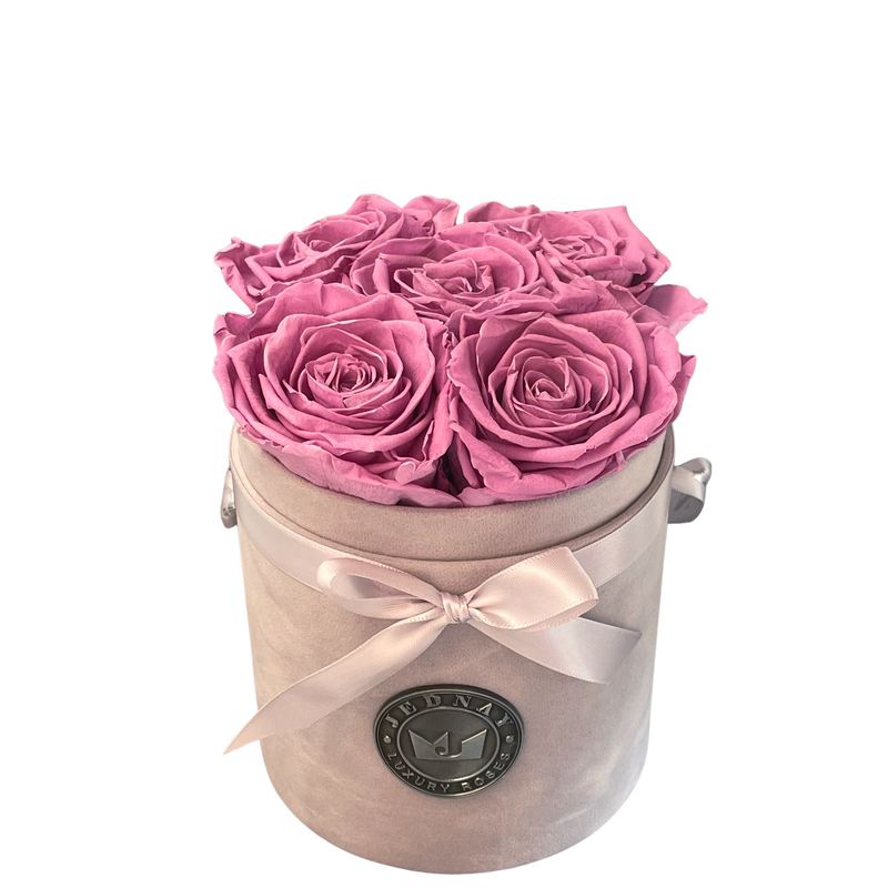 The Five - Lilac Love Forever Roses - Grey Velvet Box